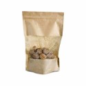 Sachet Doypack kraft brun avec zip et fenêtre 21 + 11 x 31 cm - par 100