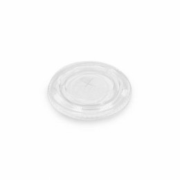Couvercle plat plastique transparent avec croisillon pour shakers smoothie - par 50