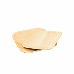 Assiette carrée 24 cm en feuille de palme - par 25