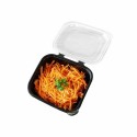Barquette plastique PP noir 370 ml avec couvercle - par 50
