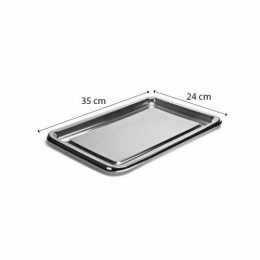 Plateau traiteur rectangulaire argent 35 x 24 cm - par 5