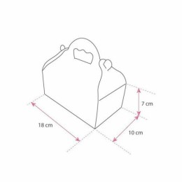Boîte pâtissière avec poignée 18 x 10 x 7 cm décor INSPIRATION - par 50