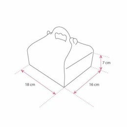 Boîte pâtissière avec poignée 18 x 16 x 7 cm décor  INSPIRATION - par 50
