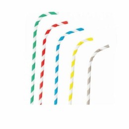 Paille papier flexible assortie Ø 0,6 x 23 cm - par 250