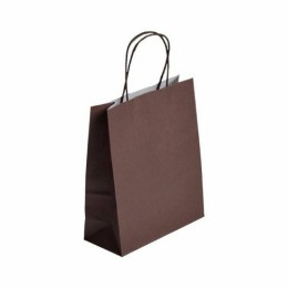 Sac cabas chocolat à poignées torsadées 35 x 14 x 40 cm - par 50