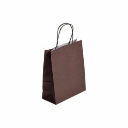 Sac cabas chocolat à poignées torsadées 18 x 8 x 22 cm - par 50