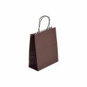 Sac cabas chocolat à poignées torsadées 18 x 8 x 22 cm - par 50