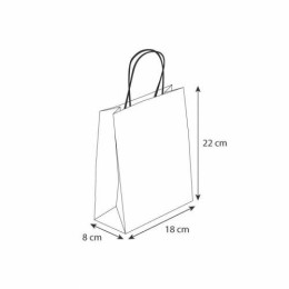 Sac cabas chocolat à poignées torsadées 18 x 8 x 22 cm - par 50