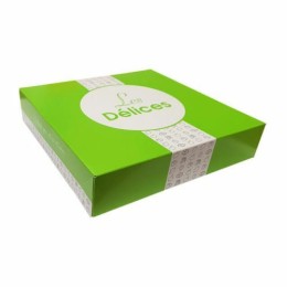 Boîte pâtissière 23 x 23 x 5 cm décor AURIOS - par 50