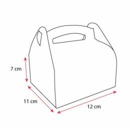 Boîte pâtissière à poignée 11 x 12 x 7 cm décor AURIOS - par 50