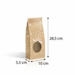 Sac SOS snow kraft brun à fenêtre ronde 10 x 5,5 x 28,5 cm - Par 100