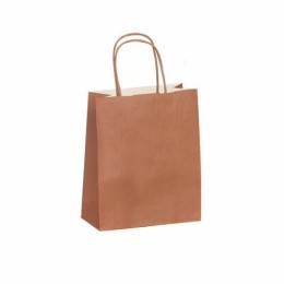 Sac cabas terracotta à poignées torsadées 18 x 8 x 22 cm - par 50