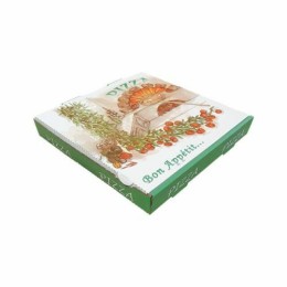 Boîtes à pizza à coins droits "Olives" 26 x 26 x 4 cm - par 100