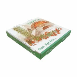 Boîtes à pizza à coins droits "Olives" 29 x 29 x 4 cm - par 100