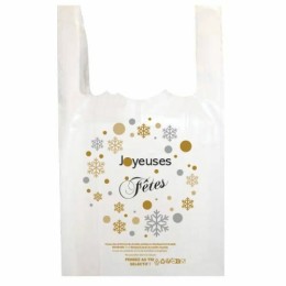 Sac bretelles "joyeuses fêtes" BD 50 microns 26 x 6 x 45 cm - par 500