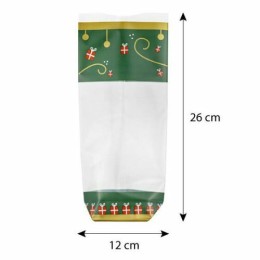 Sachet plastique fond carton "Cadeau Noël" 10 x 26 cm - par 100