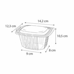 Barquette plastique transparente avec couvercle Ondipack 750 ml - par 50
