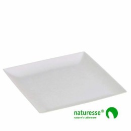 Assiette carrée en bagasse biodégradable 18 x 18 cm - par 50