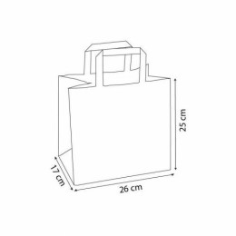 Sac papier kraft brun à poignées plates 26 + 17 x 25 cm - par 50