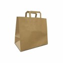Sac papier kraft brun à poignées plates 32 + 17 x 27 cm - par 50