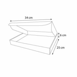 Boîte traiteur carton micro cannelures blanche 34 x 25 x 6 cm - par 25