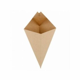 Cornet à frites kraft avec languette pour sauce 250 ml - par 200