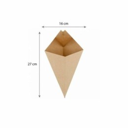 Cornet à frites kraft avec languette pour sauce 250 ml - par 200