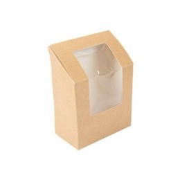 Boîte à wrap et tortilla avec fenêtre kraft brun - par 100