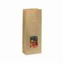 Sachet SOS kraft brun vergé avec fenêtre 8,5 + 5 x 21,5 cm - par 100