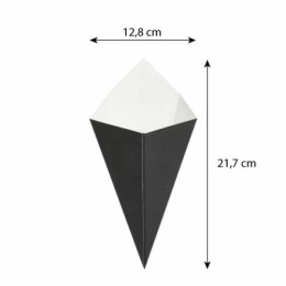 Cornet à frites kraft noir 100 ml - par 200