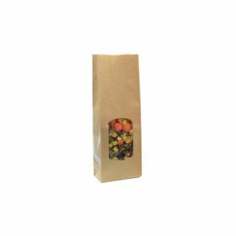 Sachet SOS kraft brun vergé avec fenêtre 13,6 + 7,5 x 31,5 cm - par 100