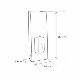 Sachet SOS kraft brun vergé avec fenêtre 13,6 + 7,5 x 31,5 cm - par 100