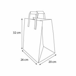 Sac papier kraft brun à poignées plates extérieures 26 + 20 x 32 cm - par 250