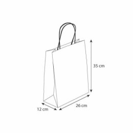 Sac papier kraft brun à poignées torsadées 26 + 12 x 35 cm - par 50