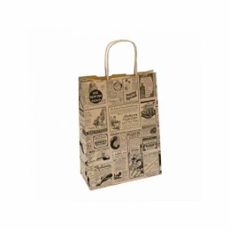 Sac papier kraft brun à poignées torsadées "Times" 20 + 10 x 29 cm - par 250