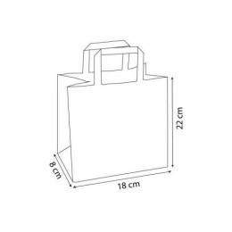 Sac papier kraft blanc à poignées plates 18 + 8 x 22 cm - par 50