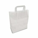 Sac papier kraft blanc à poignées plates 26 + 14 x 32 cm - par 50