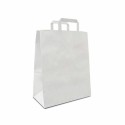 Sac papier kraft blanc à poignées plates 32 + 15 x 40 cm - par 50