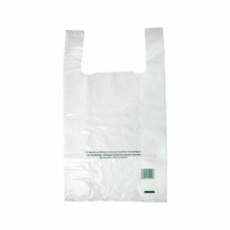 Sac bretelles plastique BD 50 microns blanc 21 x 6 + 6 x 40 cm - par 1000
