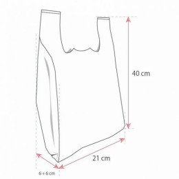 Sac bretelles plastique BD 50 microns blanc 21 x 6 + 6 x 40 cm - par 1000