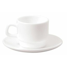 Soucoupe à café blanche verre trempé ø 11,2 cm - par 6