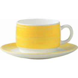 Soucoupe brush jaune ø 14 cm - par 6