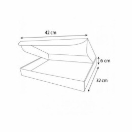Boîte traiteur carton micro cannelures blanche 42 x 32 x 6 cm - par 25