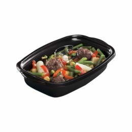 Barquette plastique noire avec couvercle anti-buée Marmipack 900 ml - par 25