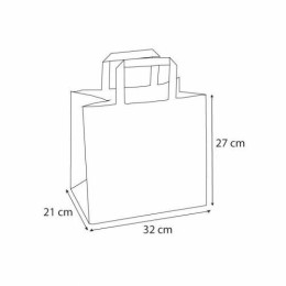 Sac traiteur kraft brun recyclé à poignées plates 32 x 21 x 27 cm - par 250