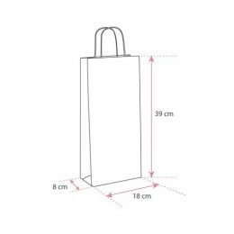 Sac 2 bouteilles kraft brun non vergé 18 + 8 x 39 cm - par 50