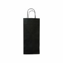 Sac 2 bouteilles noir kraft vergé 18 x 8 x 39 cm - par 50