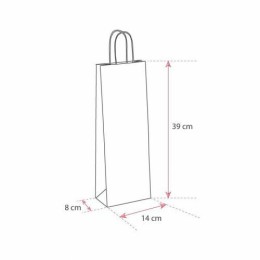Sac bouteille kraft brun vergé 14 + 8 x 39 cm - par 50