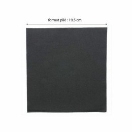 Serviette double point ouate noire 39 x 39 cm - par 50