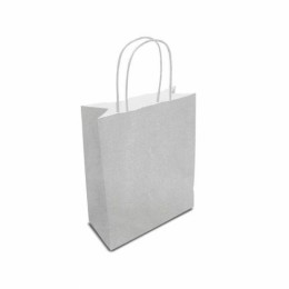 Sac cabas argent à poignées torsadées 18 x 8 x 22 cm - par 50